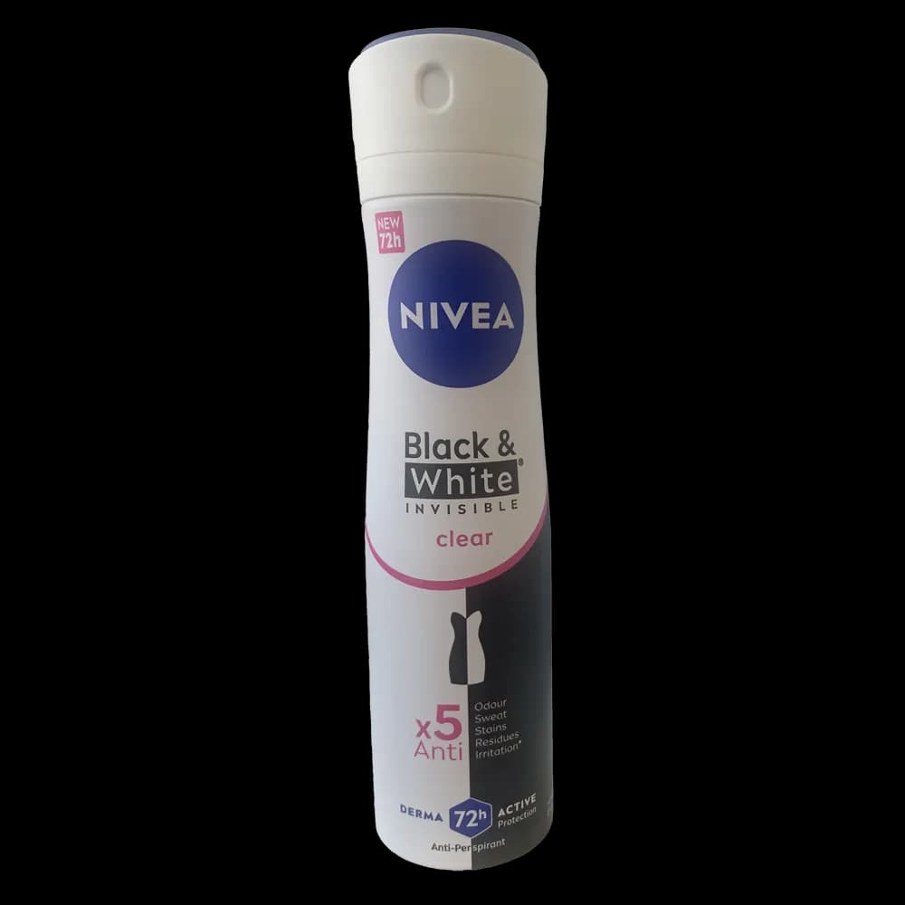 اسپری ضد تعریق زنانه نیوآ (NIVEA) مدل Black & White Invisible حجم 150 میلی‌لیتر | ضد لک و محافظت 48 ساعته