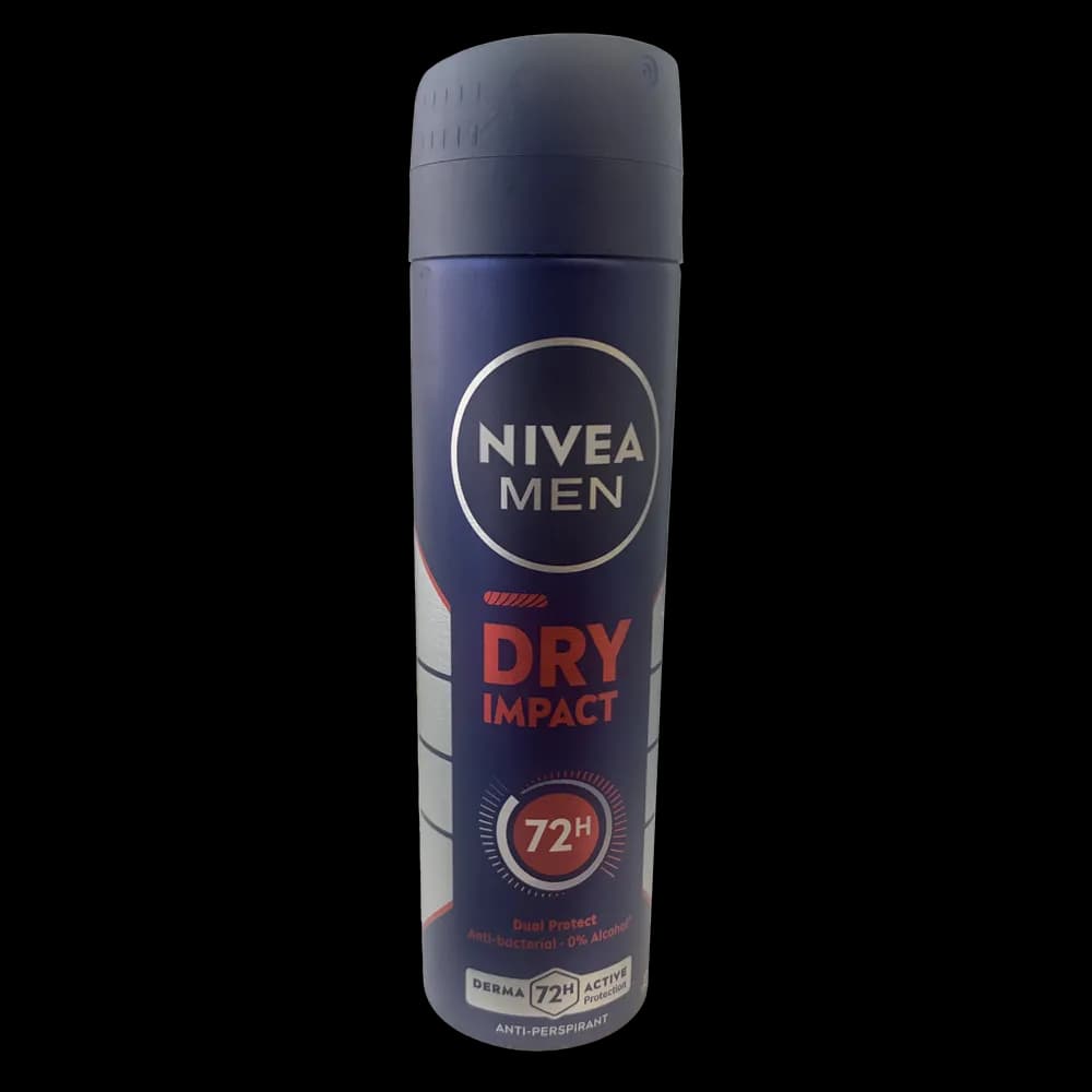 اسپری ضد تعریق مردانه نیوآ (NIVEA) مدل Dry Impact حجم 150 میلی‌لیتر | محافظت قدرتمند 72 ساعته
