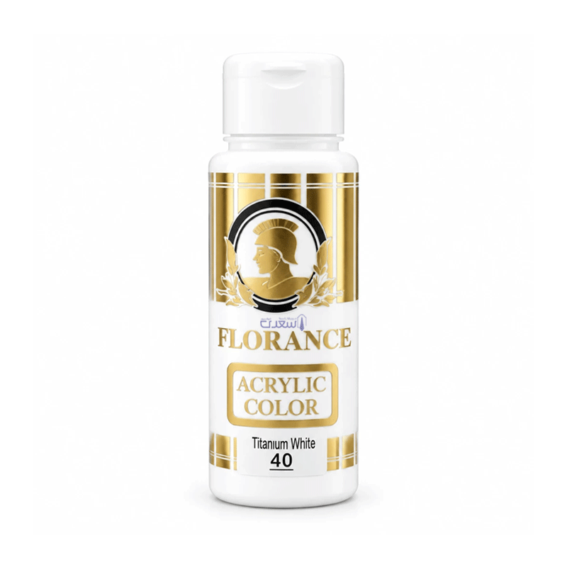 رنگ اکریلیک سفید فلورانس FLORANCE حجم 100 میلی‌لیتر کد 40 — تصویر ۲