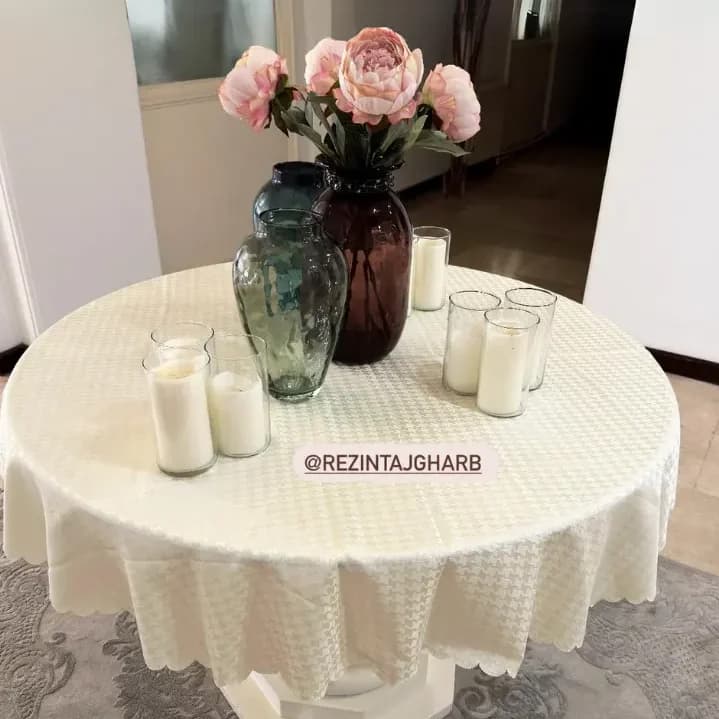رومیزی ژاگارد دایره طرح کنزو — تصویر ۲