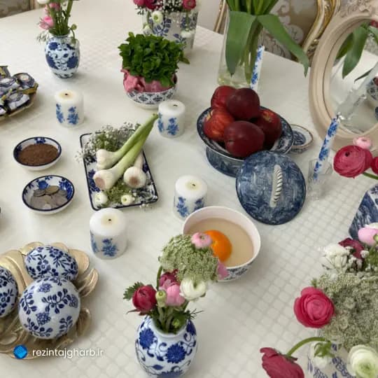 رومیزی ژاگارد دایره طرح چهارخانه — تصویر ۴
