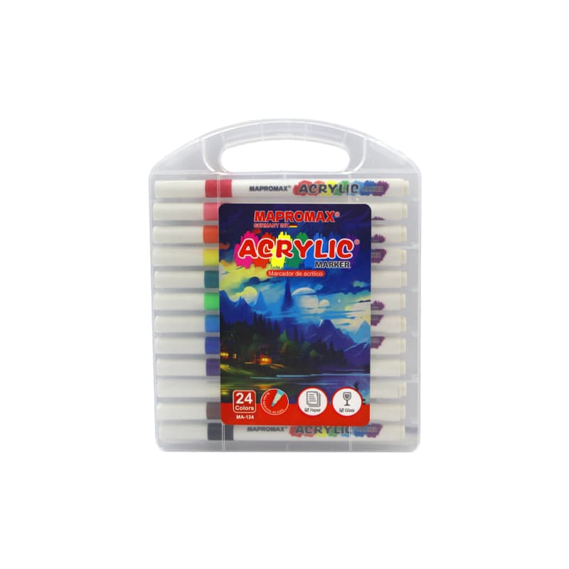 ماژیک 24 رنگ اکرولیک قلمی مپرومکس مدل MA124