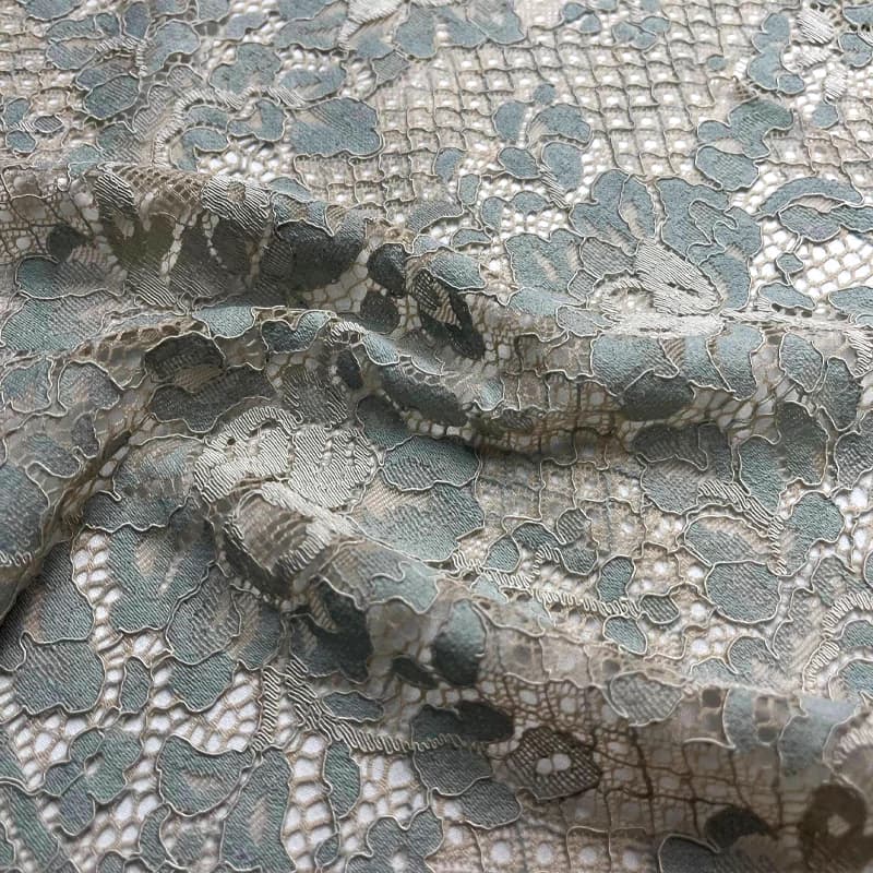 پارچه دانتل پنلی دو رنگ آبی کمرنگ — تصویر ۲