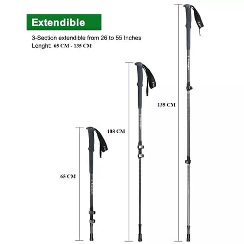 عصای کوهنوردی کلیپسی اکسپوننت مدل ABD-3-8512 — تصویر ۷