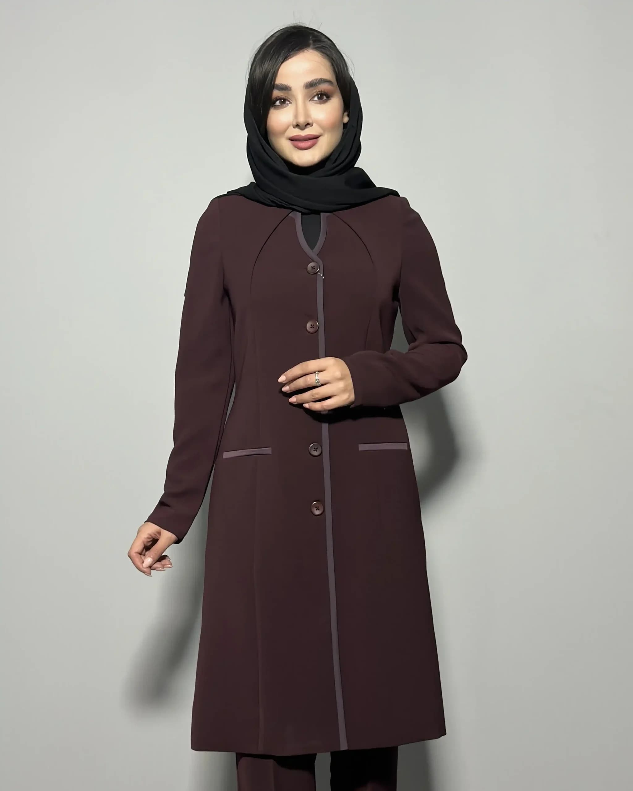 مانتو تک کرپ یقه گرد تک سایز