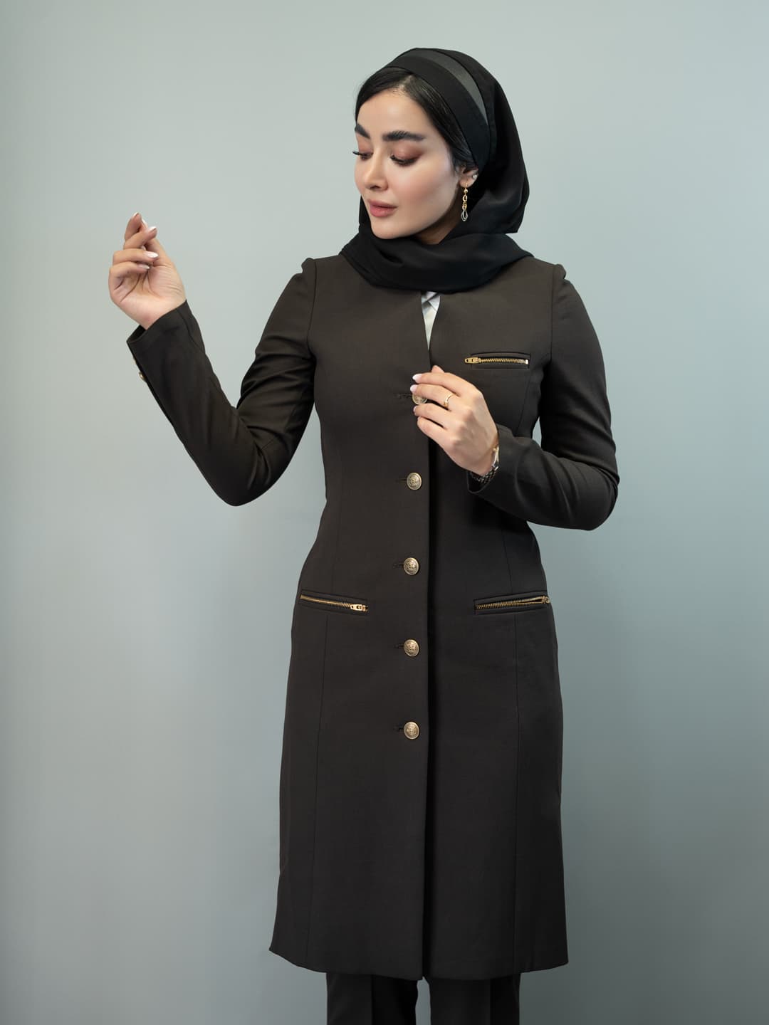 مانتو تک فیونا جیب زیپ دار