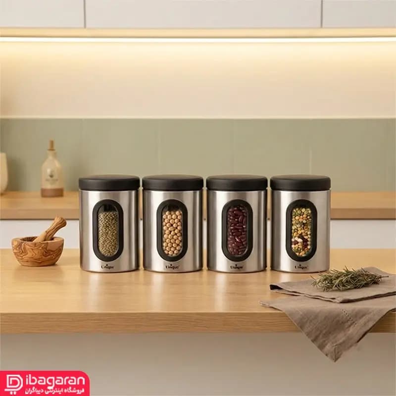 ست بانکه 4 عددی استیل یونیک 1 کیلویی مدل UN-5970