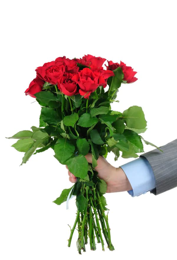 عکس استوک دسته گل رز عروس