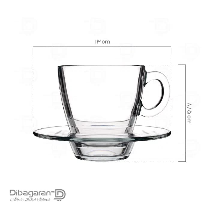 فنجان و نعلبکی پاشاباغچه مدل آکوا 6 عددی کد 95040 — تصویر ۴