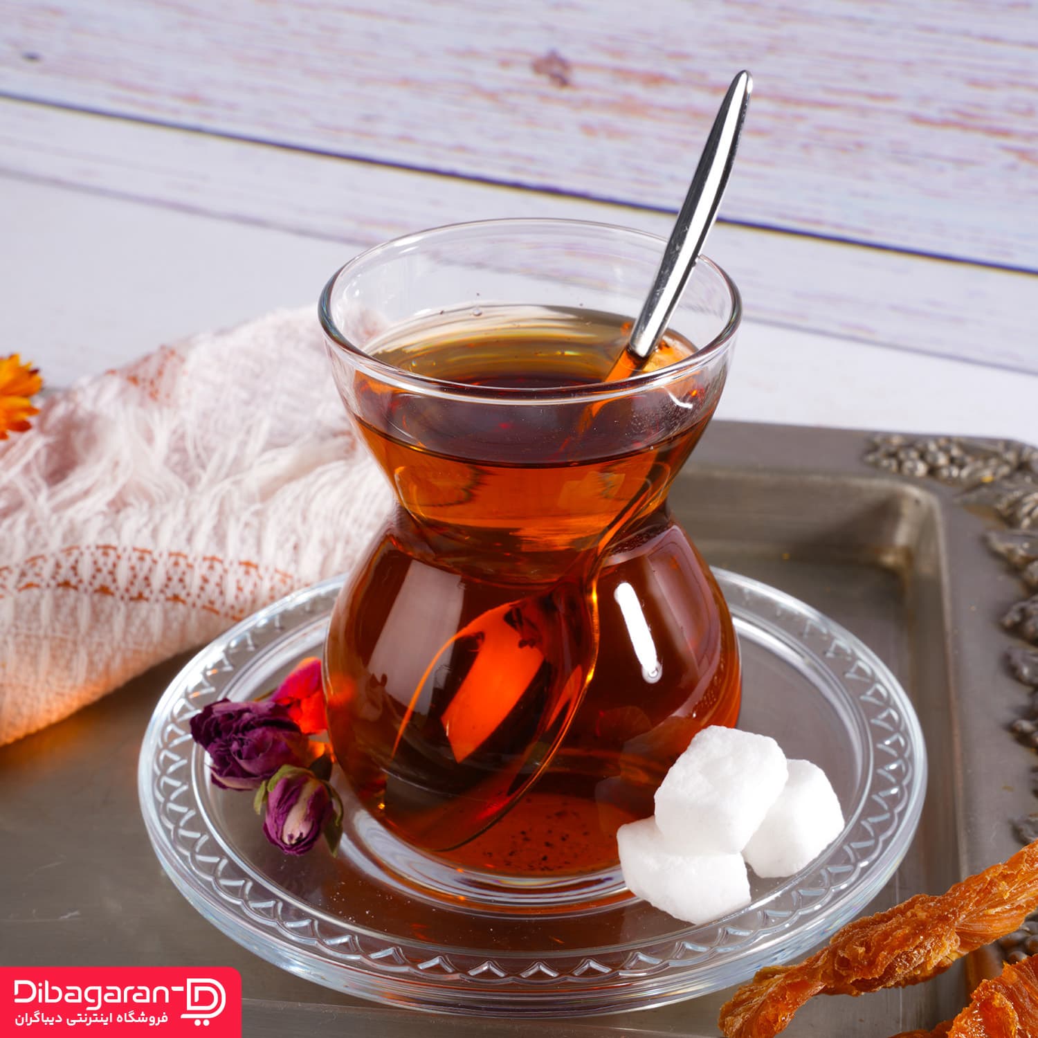 استکان و نعلبکی کمر باریک پاشاباغچه مدل 96575 — تصویر ۳