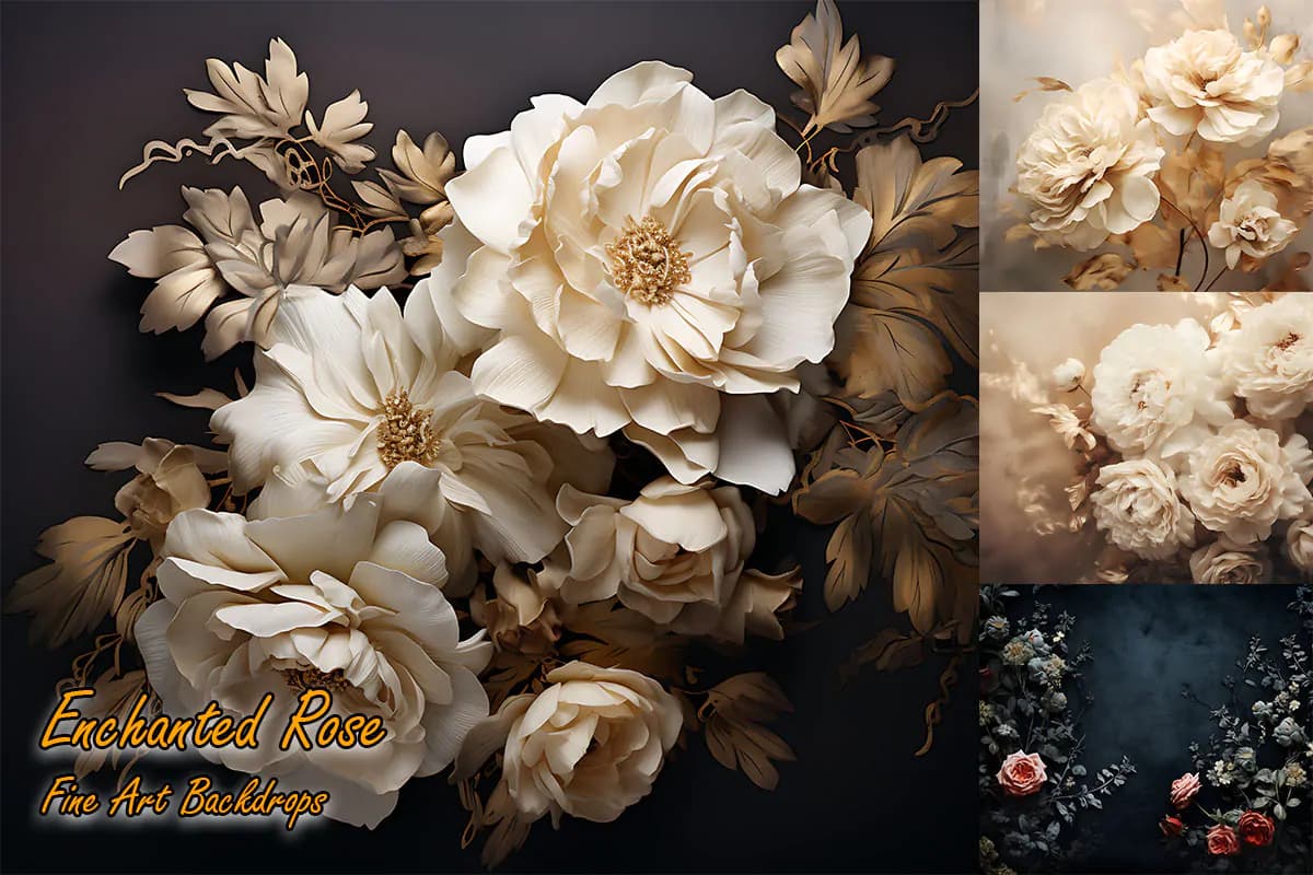 36 بک گراند گل رز سه بعدی