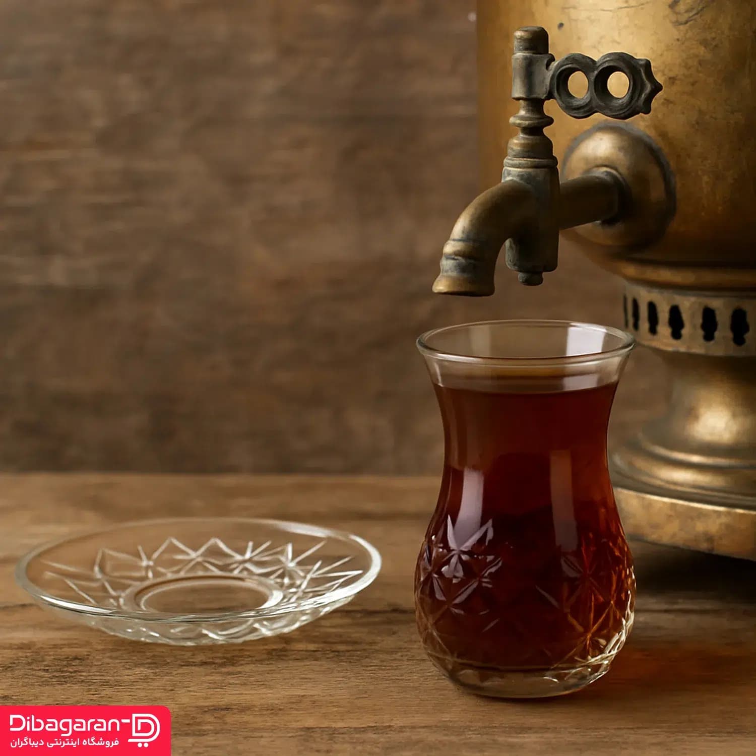 استکان و نعلبکی کمر باریک پاشاباغچه مدل تایملس 6 عددی کد 96992 — تصویر ۳