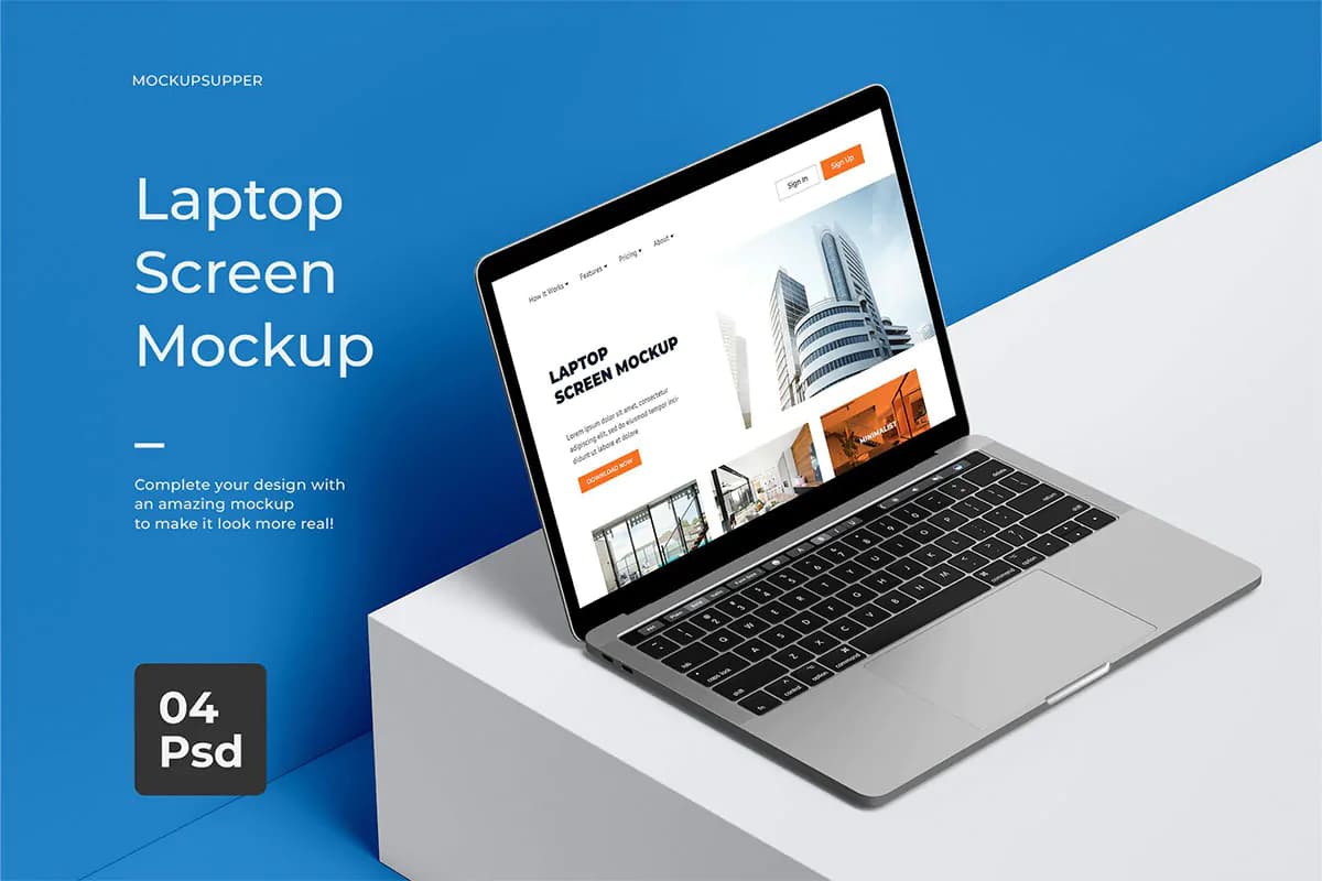 موکاپ اسکرین و صفحه نمایش لپ تاپ