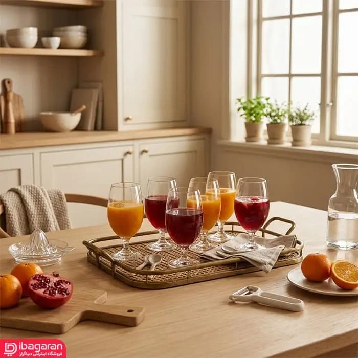 جام بلور پاشاباغچه 6 عددی مدل بیسترو 44417