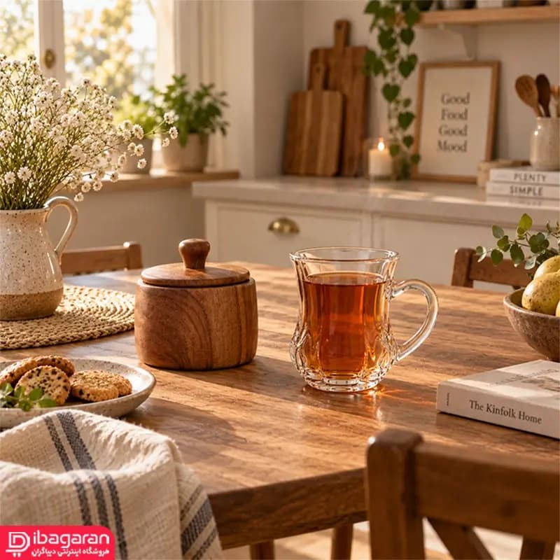 استکان کمر باریک 6 عددی پاشاباغچه مدل دیم 55373 — تصویر ۷