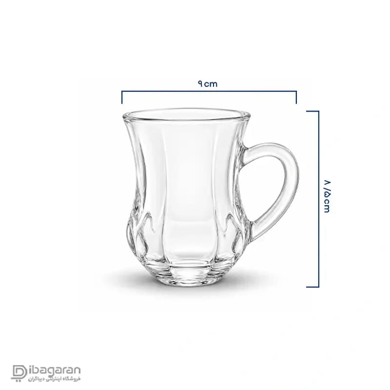 استکان کمر باریک 6 عددی پاشاباغچه مدل دیم 55373 — تصویر ۲