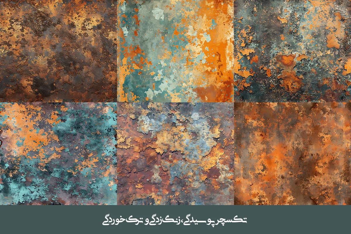 44 تکسچر زنگ زدگی پوسیدگی و ترک خوردگی — تصویر ۸