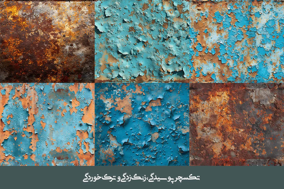 44 تکسچر زنگ زدگی پوسیدگی و ترک خوردگی — تصویر ۳