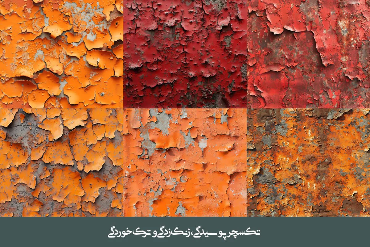44 تکسچر زنگ زدگی پوسیدگی و ترک خوردگی — تصویر ۵