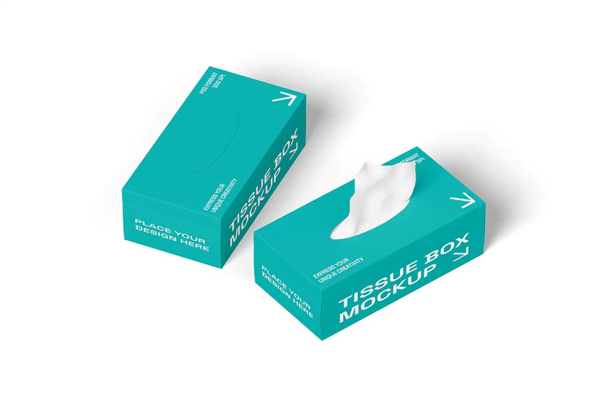 موکاپ جعبه دستمال کاغذی – 2000×3000 پیکسل — تصویر ۳