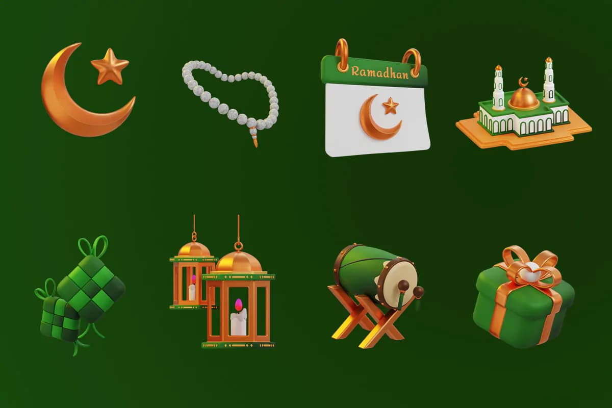 10 آیکون ماه رمضان 3D — تصویر ۴