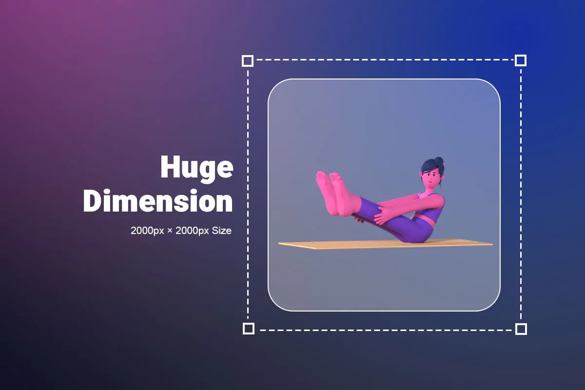 31 کاراکتر زن در حال یوگا 3D — تصویر ۳