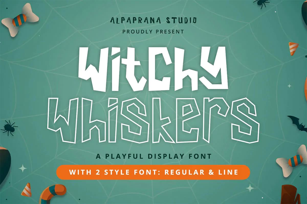 فونت ترسناک کودکانه Witchy Whiskers