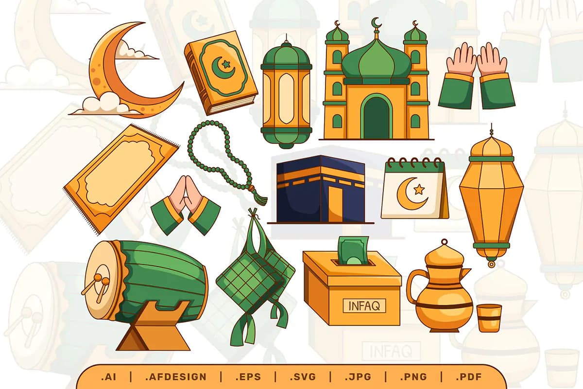 15 طرح وکتور تصاویر اسلامی و مذهبی