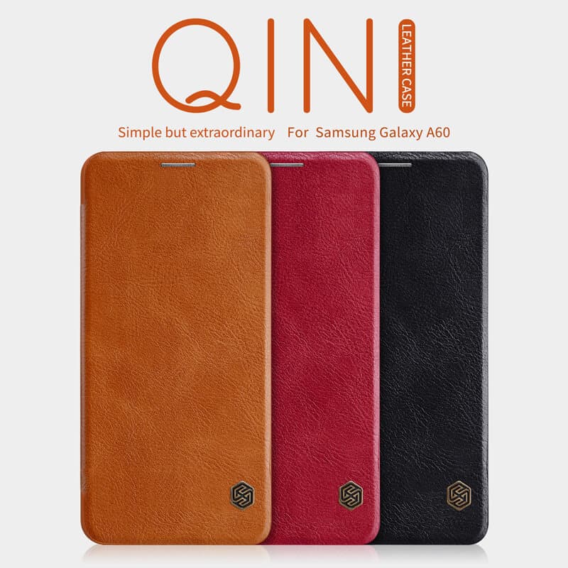 کیف چرمی نیلکین سامسونگ Nillkin Qin Leather Case Samsung Galaxy A60