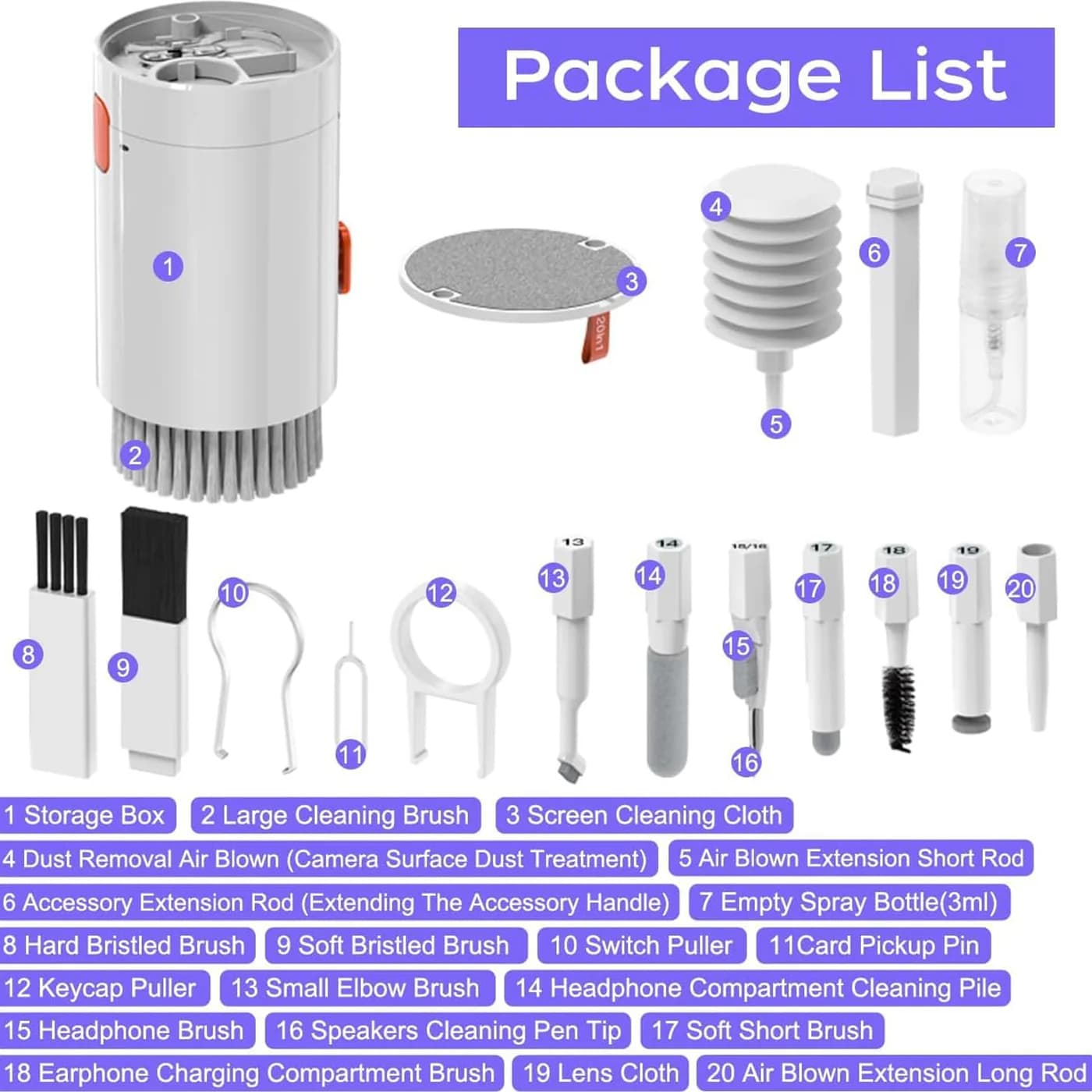 کیت تمیز کننده 20 کاره گرین لاین (Green Lion 20 in 1 Cleaning Kit GN20IN1CKITWH) — تصویر ۴