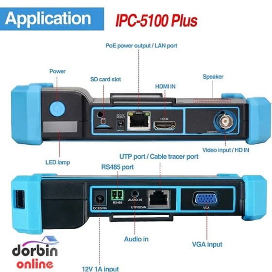 تستر دوربین مداربسته مدل IPC 5100 PLUS ا IPC 5100 PLUS CCTV camera tester — تصویر ۳