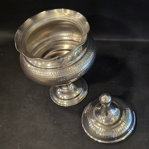 ست پذیرایی مس زنجان کروم شده ورساچ 5 پارچه(پس کرایه) — تصویر ۵