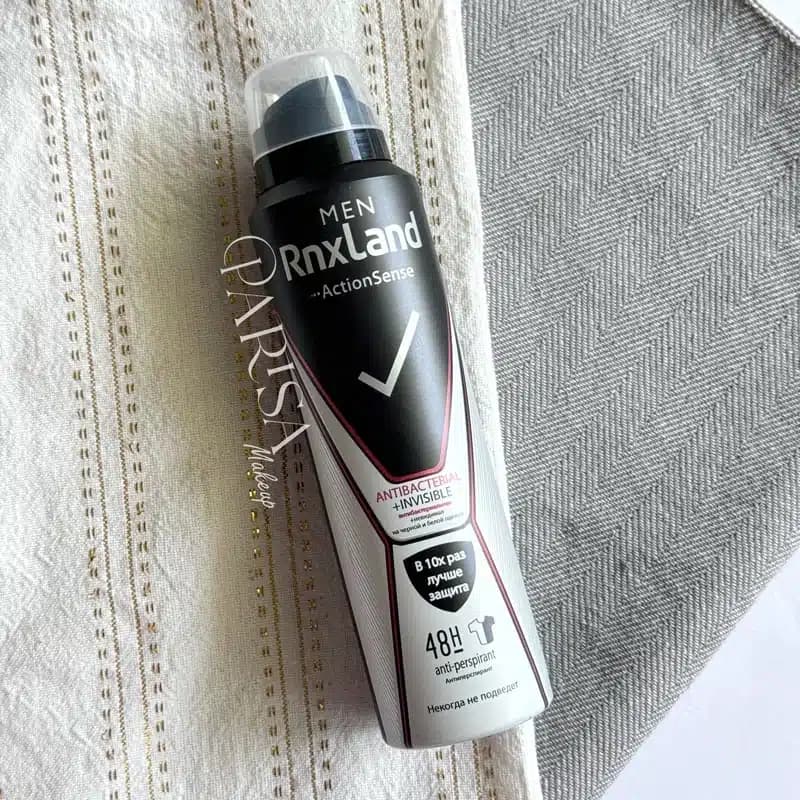 اسپری ضدتعریق RnxLand مدل Antibacterial+Invisible(150 میل)