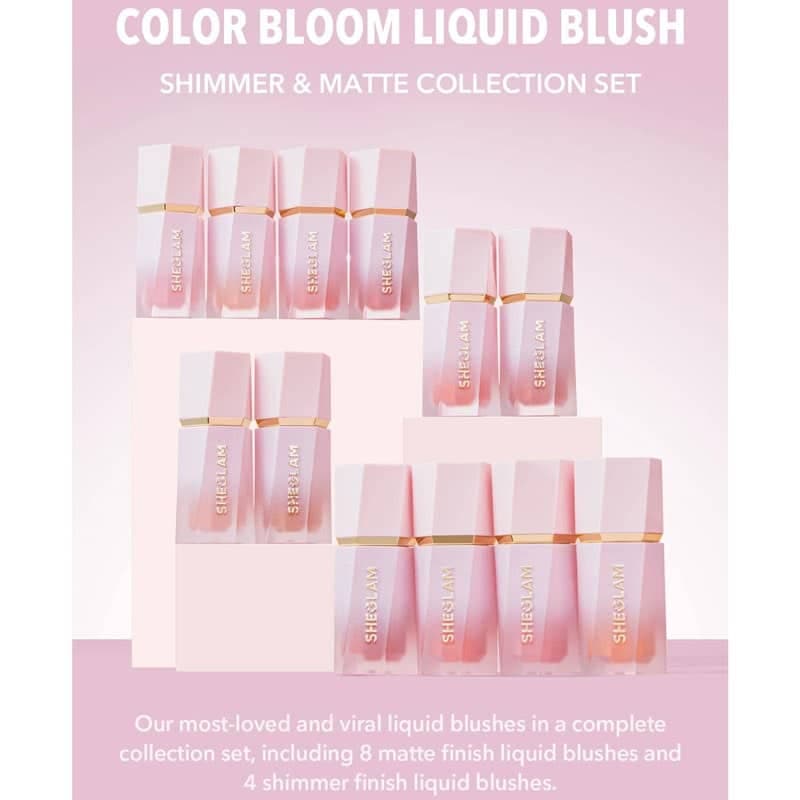 پک 12 عددی رژگونه مایع شیگلم SHEGLAM مدل Color Bloom — تصویر ۴