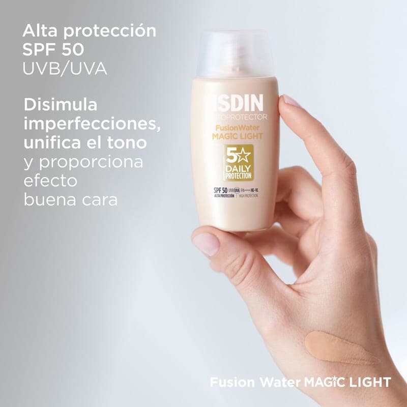 ضدآفتاب رنگی SPF 50 ایزدین ISDIN مدل Fusion Water Magic Light — تصویر ۳