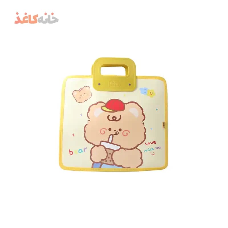 کیف طلق سویل طرح خرس زرد