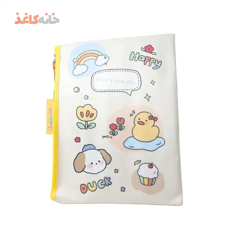 پوشه پارچه ای سویل طرح جوجه و سگ