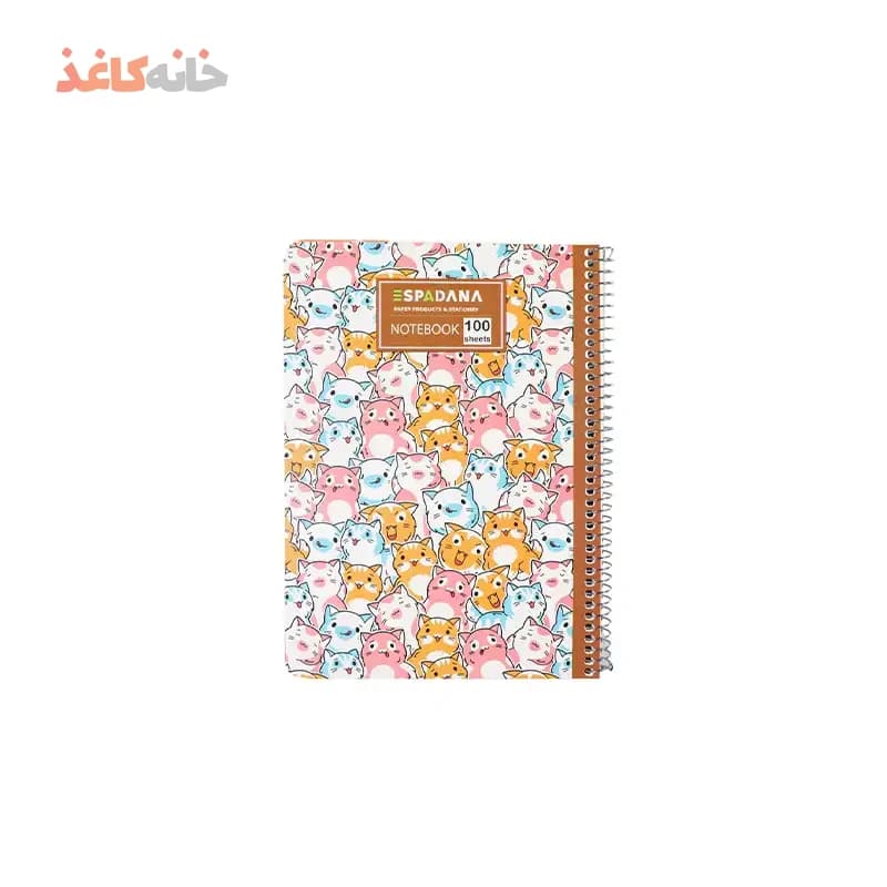 دفتر 100برگ فنری اسپادانا طرح استیکر گربه