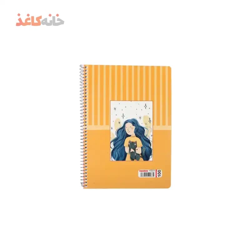 دفتر 100برگ فنری اسپادانا طرح دختر گربه تو دست — تصویر ۲