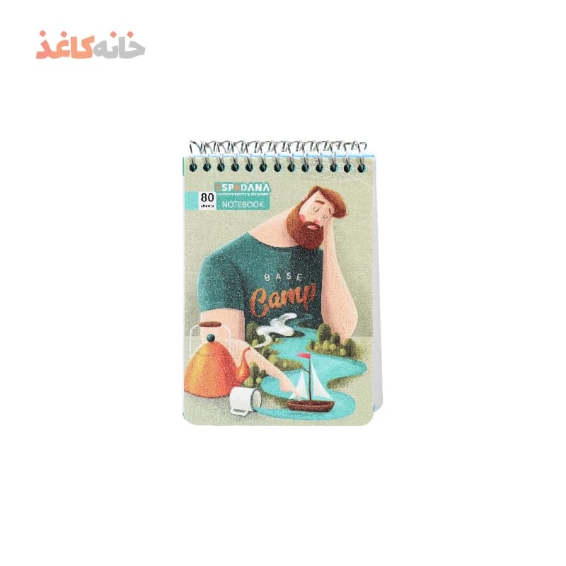 یادداشت 80 برگ فنری طلقی 1/16 اسپادانا طرح مرد متفکر