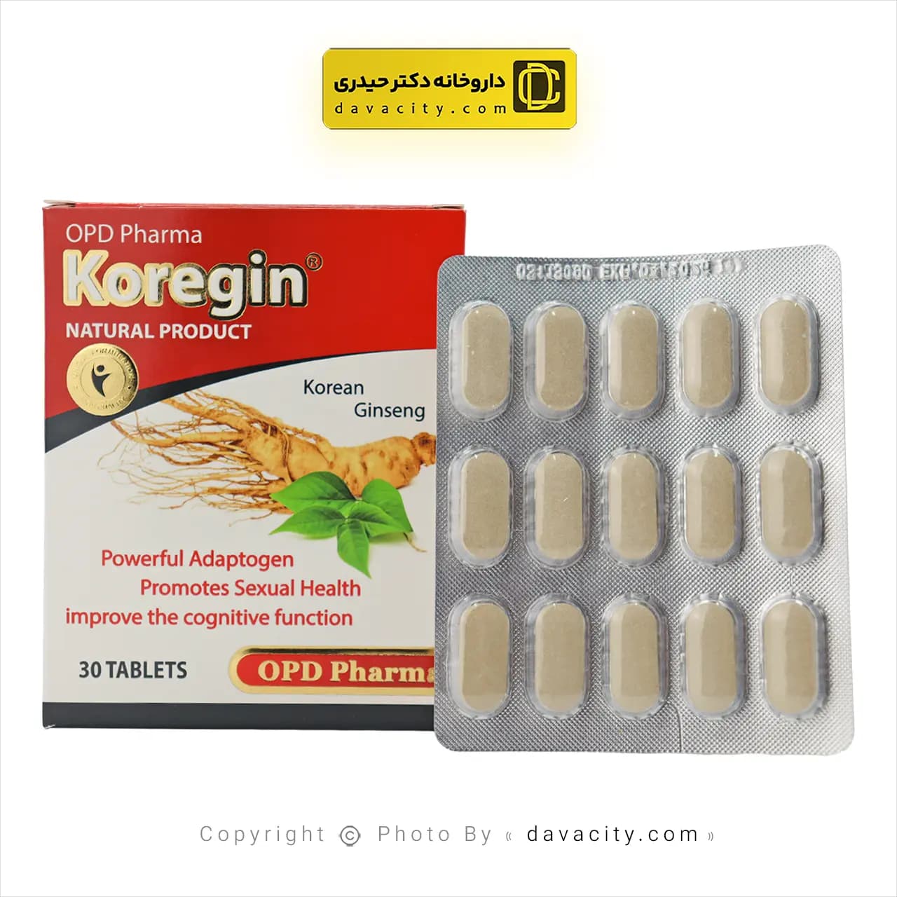 قرص جینسینگ کره ای کورجین او پی دی فارما 30 عددی — تصویر ۴