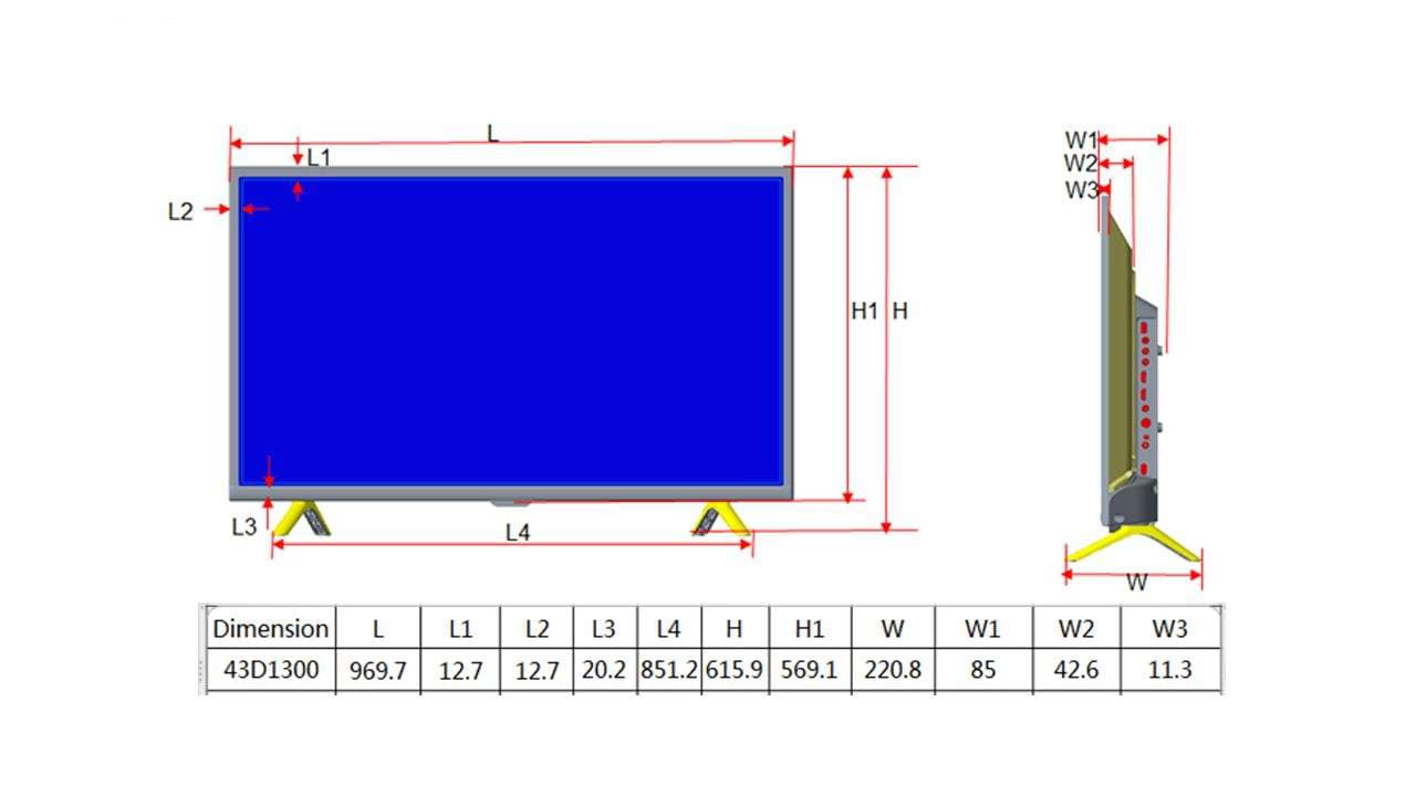 تلویزیون 43 اینچ ال ای دی مجیک مدل MT43D1300 با کیفیت FULL HD + پایه دیواری هدیه — تصویر ۱۲