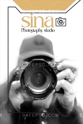 کارت ویزیت آتلیه عکاسی با تم کرم — تصویر ۲