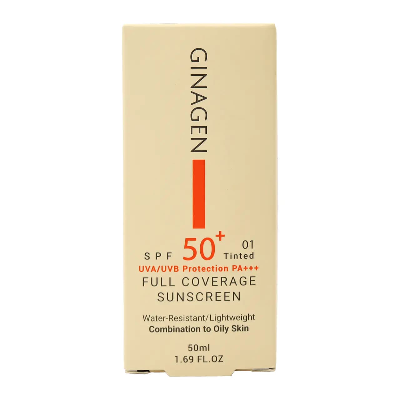 کرم ضد آفتاب رنگی پوست چرب SPF50 ژیناژن