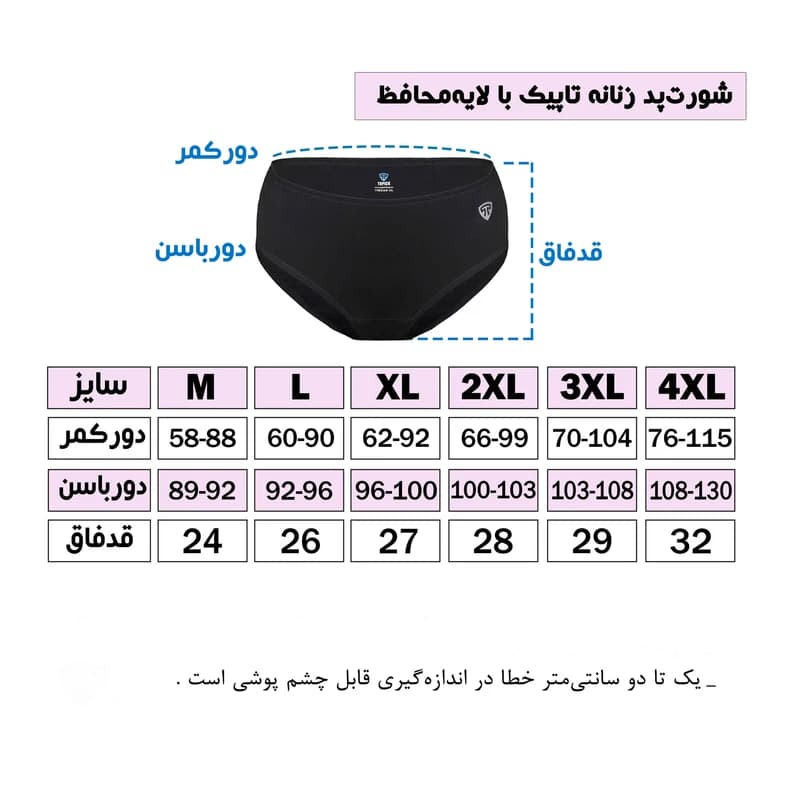 شورتکس زنانه تاپیک مدل لایه جاذب ضدحساسیت — تصویر ۲