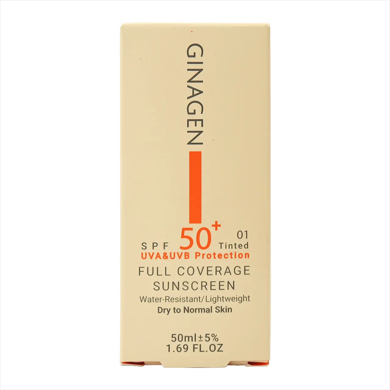 کرم ضد آفتاب رنگی پوست خشک SPF50 ژیناژن
