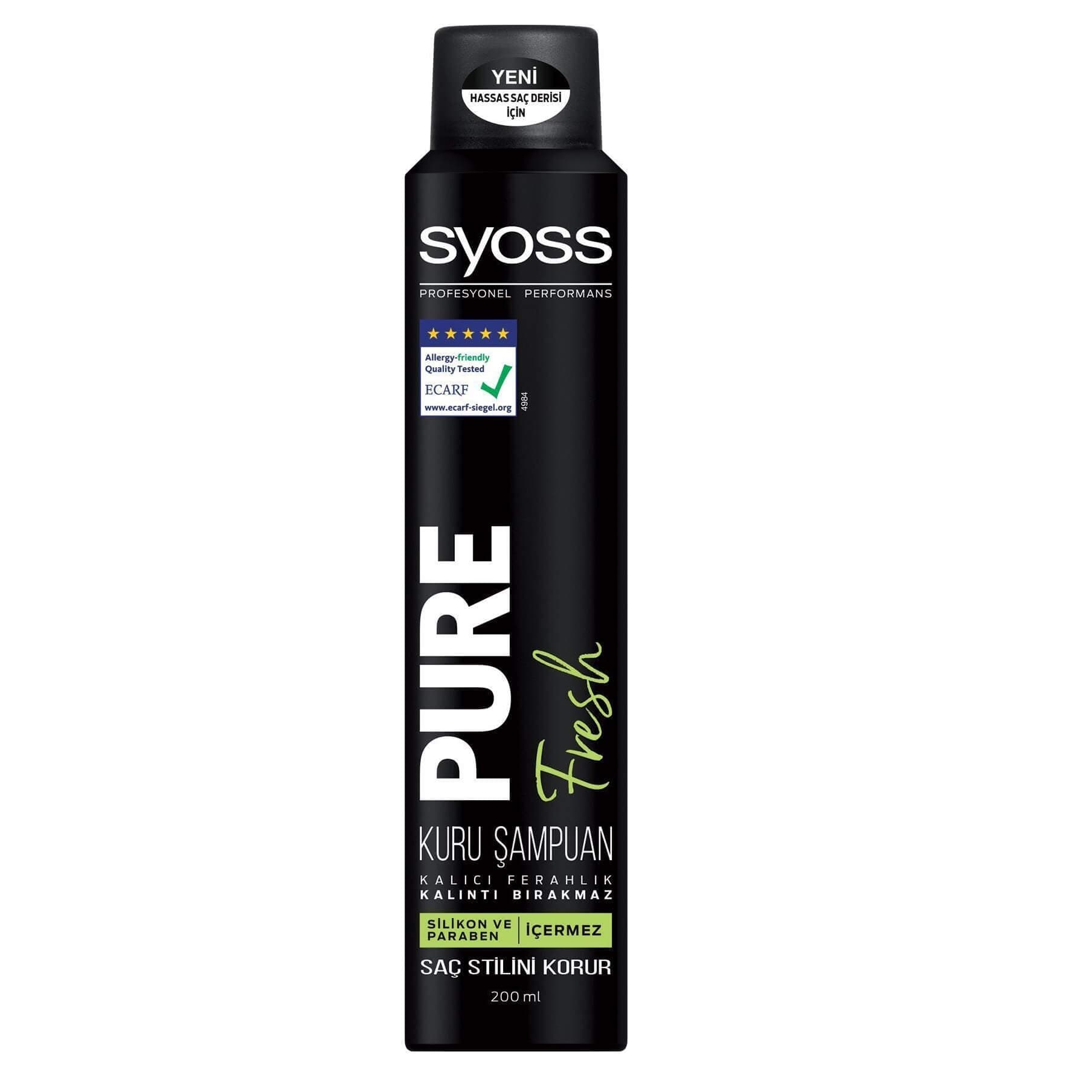 شامپو خشک سایوس syoss برای موهای نرمال مدل Pure Fresh حجم 200 میلی