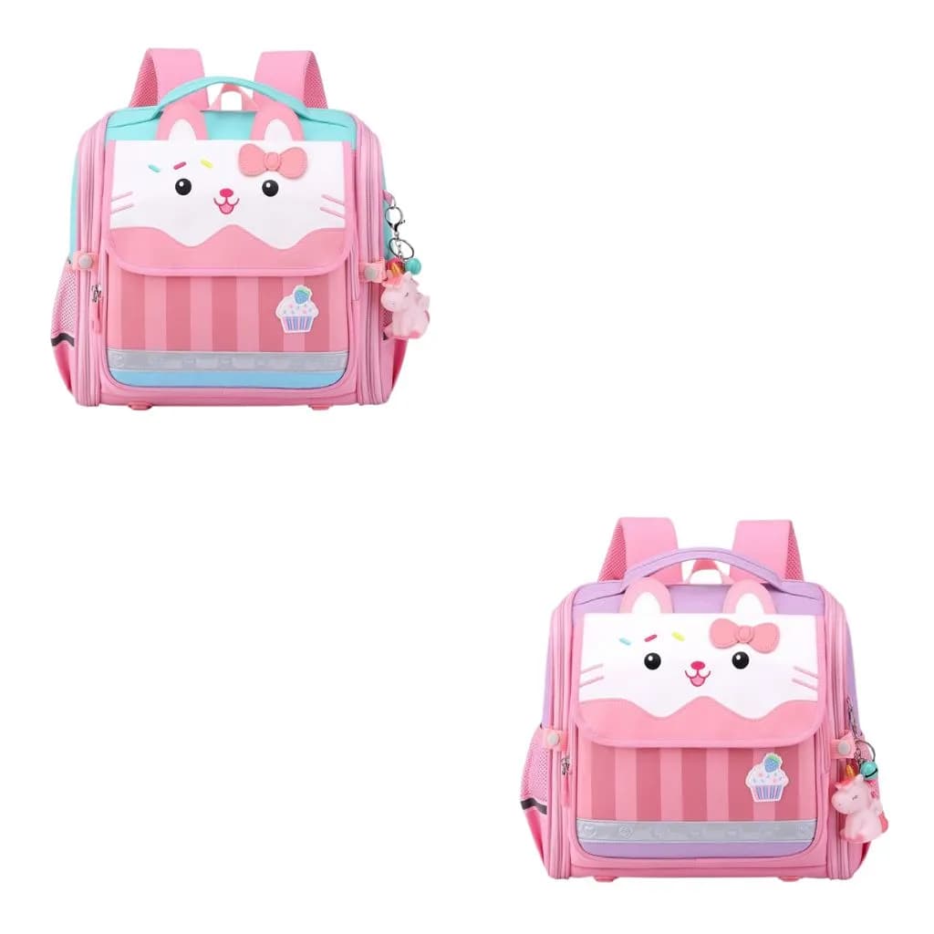 کوله پشتی مدرسه مدل صندوقی طرح کیتی کد 3808 — تصویر ۵