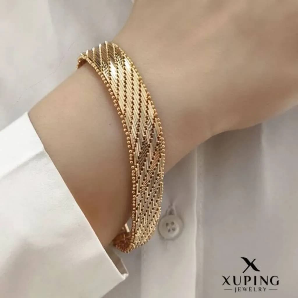 دستبند ژوپینگ مدل جلفایی طرح طلا کد 6521 — تصویر ۲