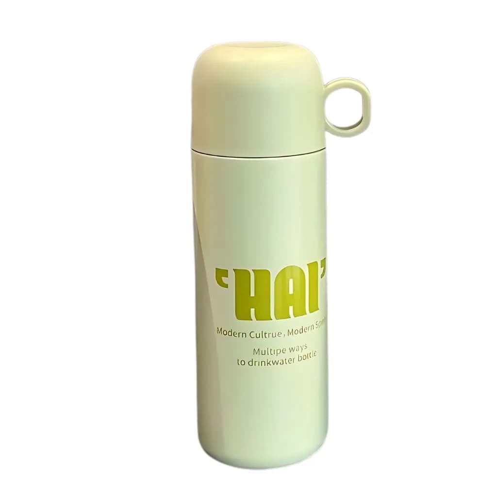 فلاسک کاپ دار برند HSCUP طرح HAI گنجایش 500ML کد BW-1358 — تصویر ۳
